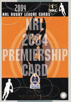 2004 Select Authentic - Premiership Predictors #PC7 Newcastle Knights Front